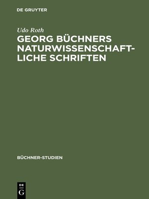 cover image of Georg Büchners naturwissenschaftliche Schriften